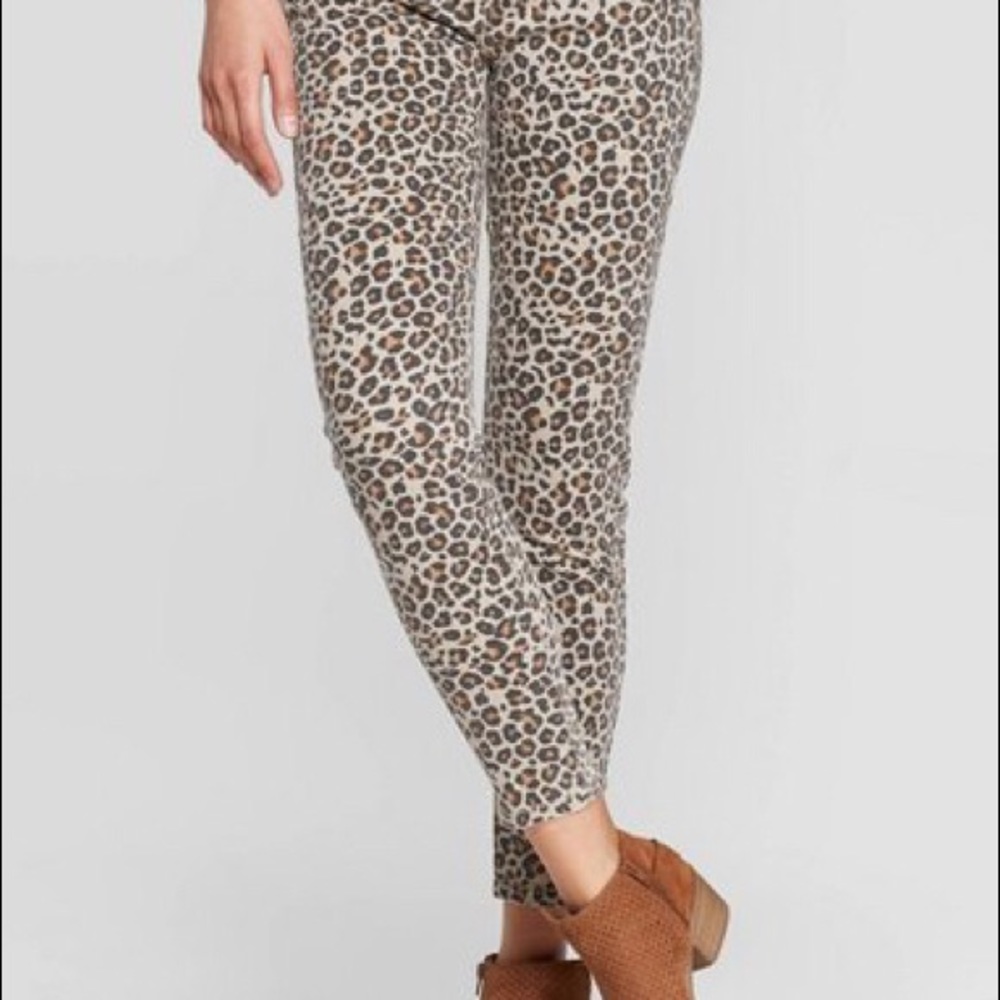 Knox Rose leopard print jeans jeggings 6